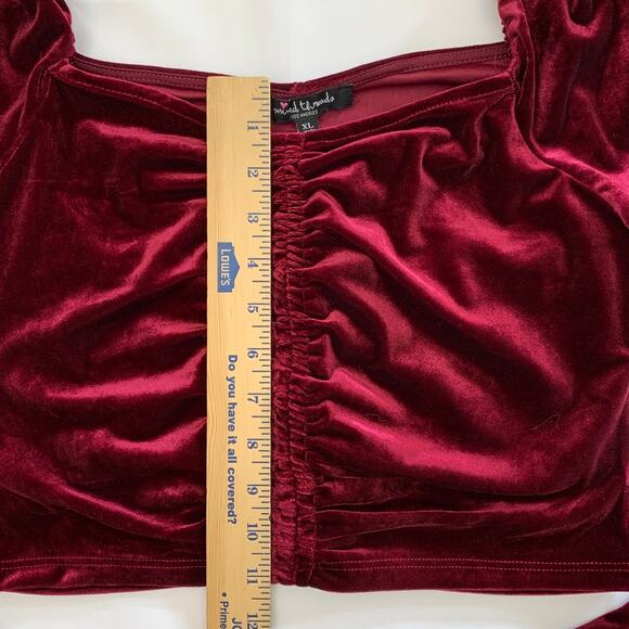 Wine Red XL Velvet Ruched Witchy Whimsigoth Pirate Cosplay Vampire Gothic Emo - Picture 4 of 8